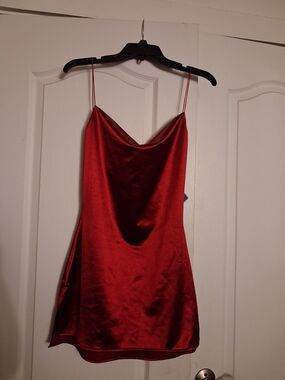 Zaful Red Satin Mini Slip Dress